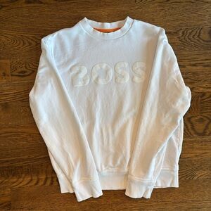 BOSS Men's Classic White Crewneck Sweater Size Small